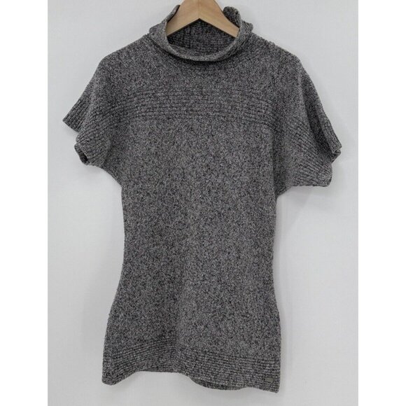 Columbia‎ Heathered Gray Short Sleeve Cowl Neck Tunic Sweater XS Cozy Stretch - Picture 1 of 10